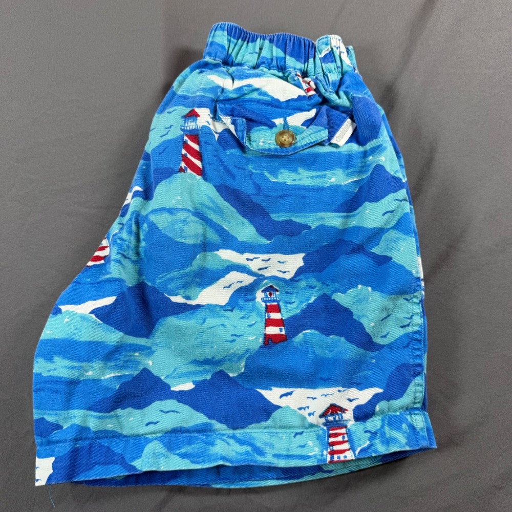Chubbies The Weekend Mens Small Blue Lighthouse Print Shorts 5.5 Inch Inseam